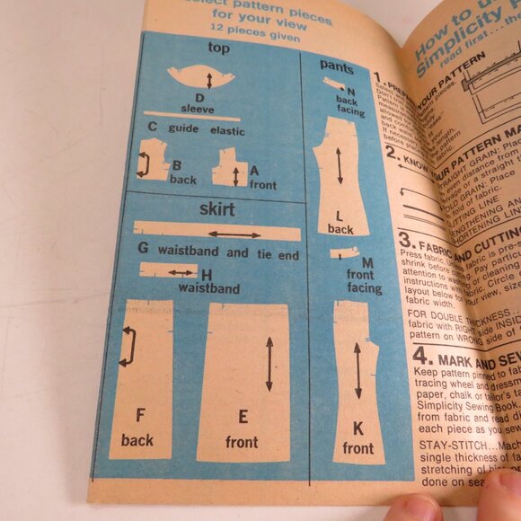 Simplicity 6425 Sewing Pattern UNCUT Bellbottoms, Wrap Skirt, small top "Chubbie - Picture 5 of 8